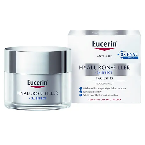 Дневной антивозрастной крем для ухода за сухой чувствительной кожей Hyaluron-Filler SPF 15