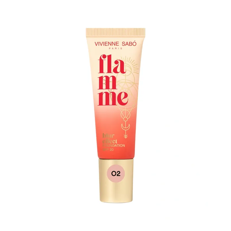 Основа тональная для лица FLAMME SPF 20 с блюр-эффектом тон 02 Светло-бежевый