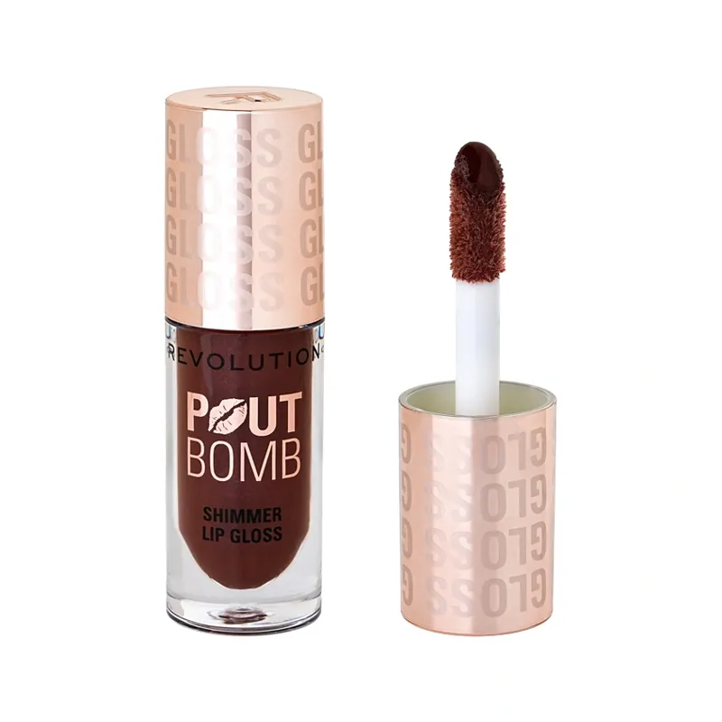 Блеск для губ POUT BOMB мерцающий с эффектом объема тон Chocolate sparkle